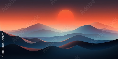 A dynamic gradient landscape  blending from fiery tangerines to deep indigos  creating an impactful canvas for graphic design.