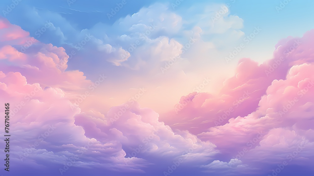 A dreamy cotton candy sky gradient, featuring soft pinks, purples, and blues, perfect for adding whimsy to graphic designs and illustrations.