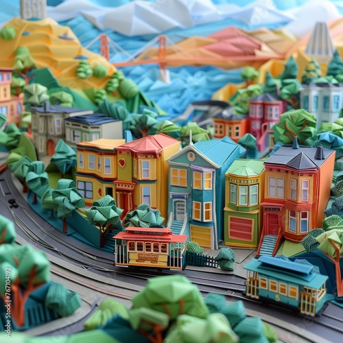 Origami Paper Town  San Francisco Essence  