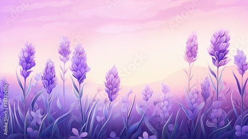 Lavenderisolated background  3D cartoon  pastel  watercolor tone