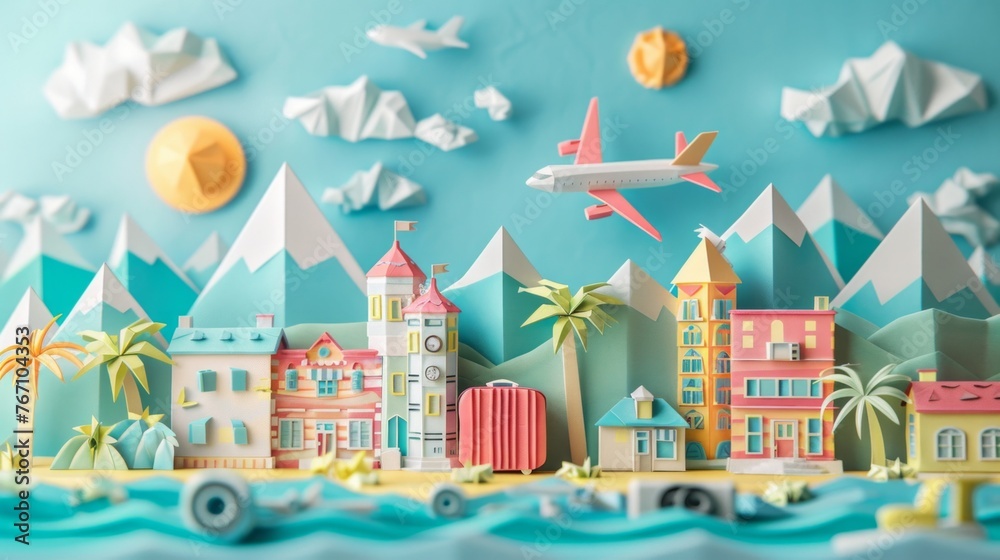 Origami Paper Town: Summer Travel Essence

