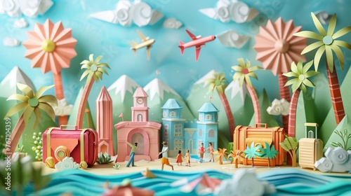 Origami Paper Town: Summer Travel Essence