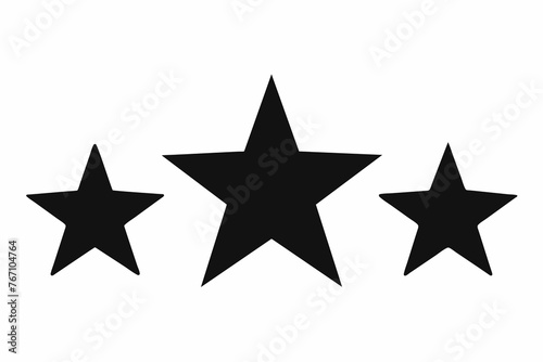 Black and white star three illustration banner template vector on white background 