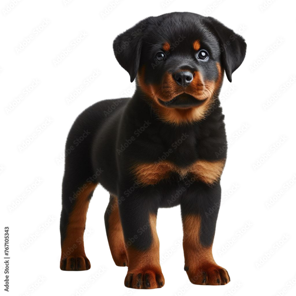 Rottweiler puppy on a transparent background Rottweiler puppy on a transparent background