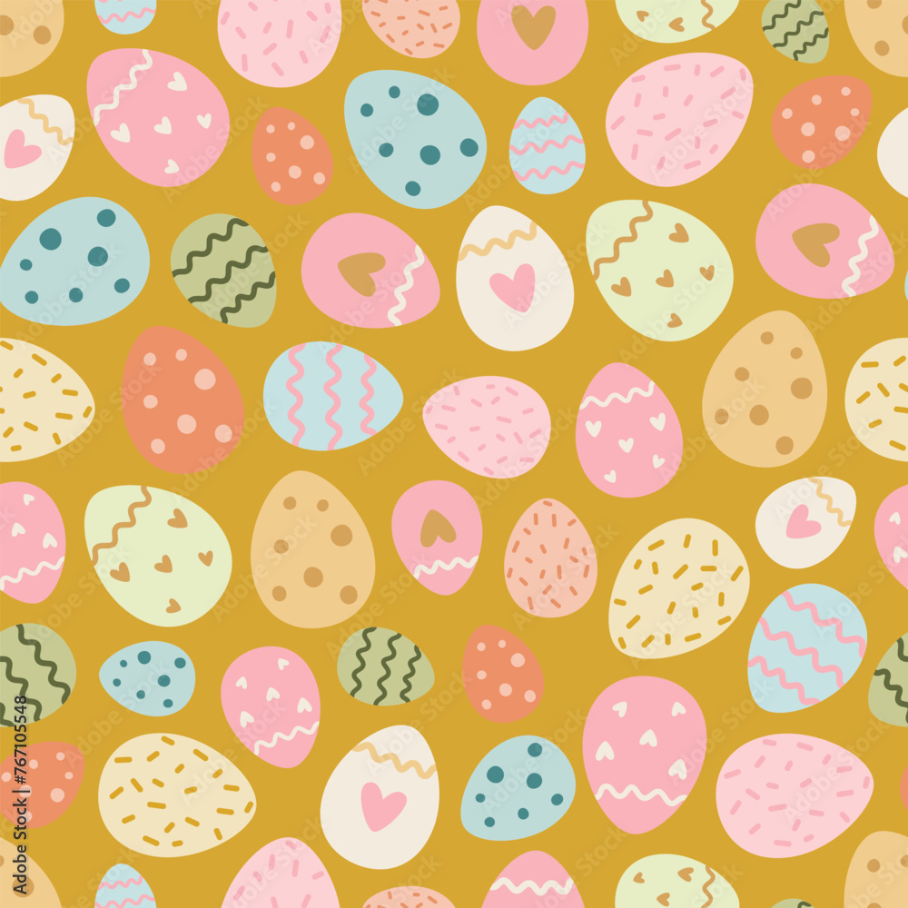 Easter seamless pattern with eggs.Suitable for wallpaper, gift paper, web page background, spring greeting cards. Vector. Easter seamless pattern with eggs.Suitable for wallpaper, gift paper, web page background, spring greeting cards. Vector.