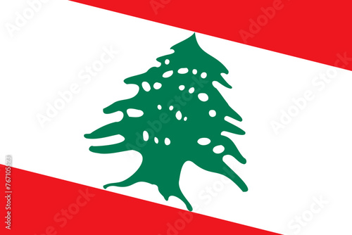 Lebanon flag - rectangular cutout of rotated vector flag.