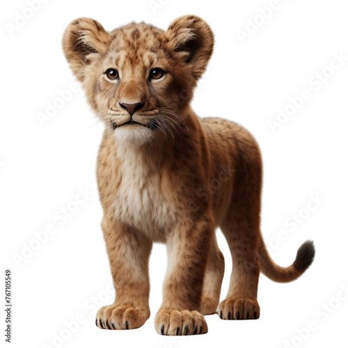 Lion cub on a transparent background