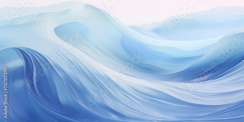 A captivating gradient waves artwork, with colors ranging from baby blue to deep oceanic blue, offering a mesmerizing portrayal of the ever-changing patterns of waves in the sea.