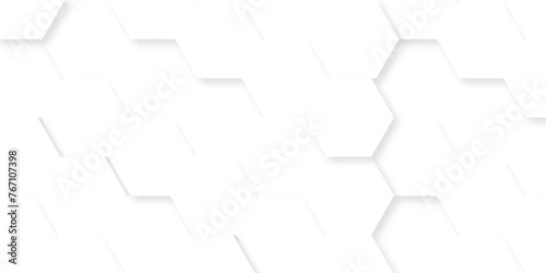 Abstract background with hexagonal geometric hexagon polygonal pattern background. 3d seamless bright white web cell and triangle abstract honeycomb background. white and gray backdrop wallpaper. photo