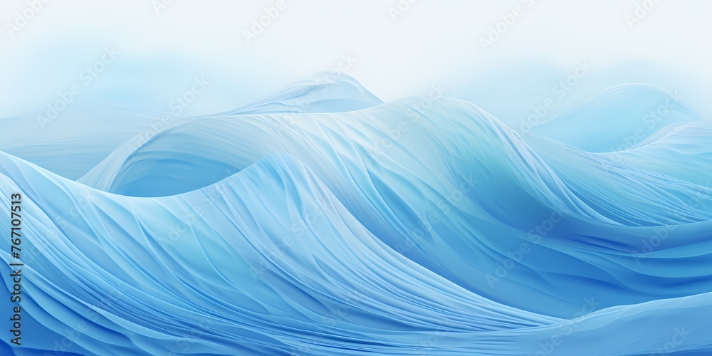 A captivating gradient waves artwork, with colors ranging from baby blue to deep oceanic blue, offering a mesmerizing portrayal of the ever-changing patterns of waves in the sea. - obrazy, fototapety, plakaty 