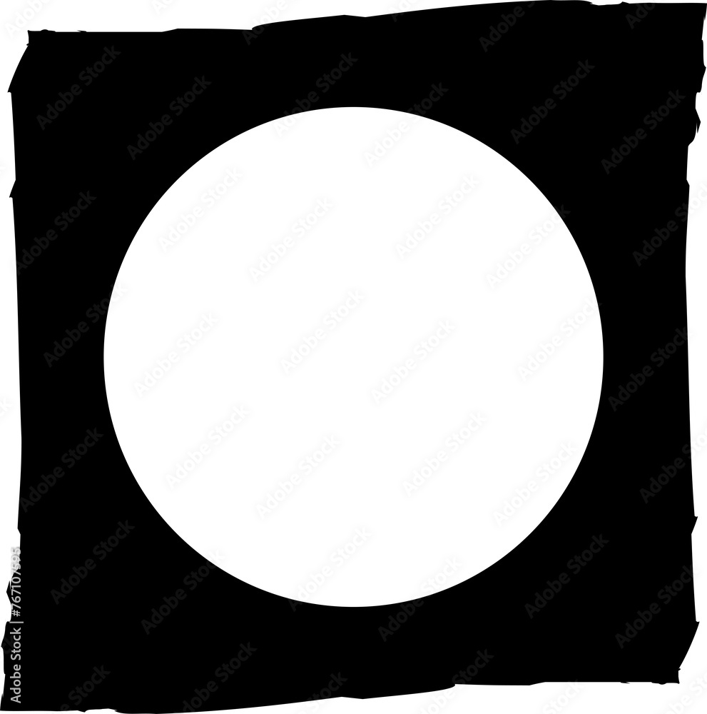 Square brush frame elements with circle border layout Square brush frame elements with circle border layout