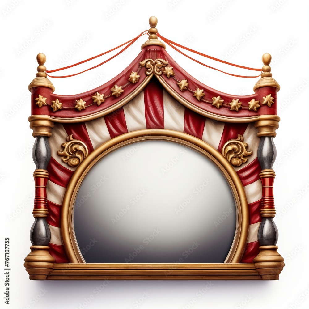 Marvwlous Funhouse Mirror Photo Frame isolated on white background
