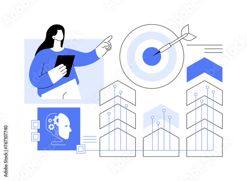 AI-Analyzed Market Trends abstract concept vector illustration.