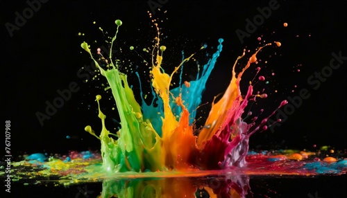 Colors splash on the floor