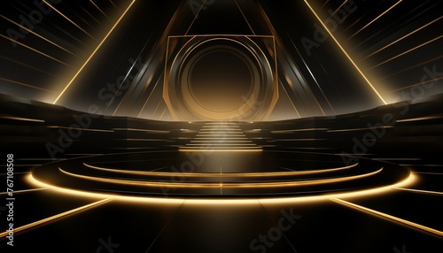 Golden luxury stage venue background