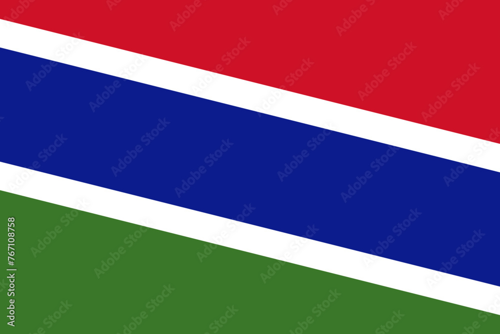 Fototapeta premium Gambia flag - rectangular cutout of rotated vector flag.
