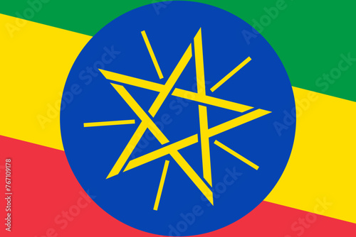 Ethiopia flag - rectangular cutout of rotated vector flag.