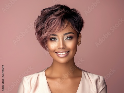 African American vogue smile model business CEO girl  makeup
