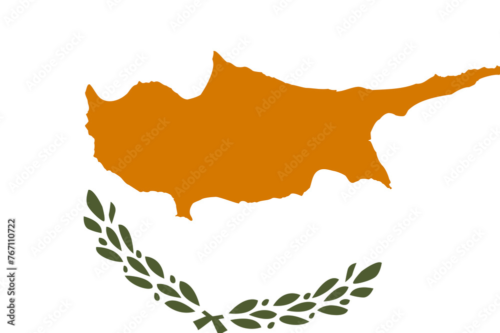 Cyprus flag - rectangular cutout of rotated vector flag.