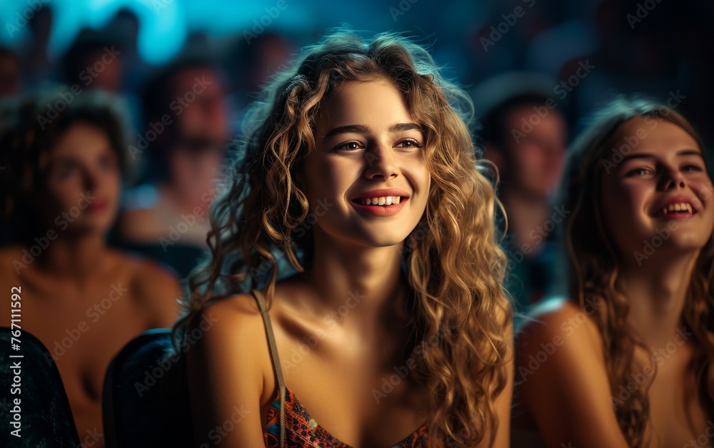 A woman with long hair is smiling at the camera A woman with long hair is smiling at the camera