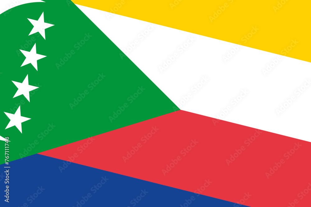 Comoros flag - rectangular cutout of rotated vector flag.