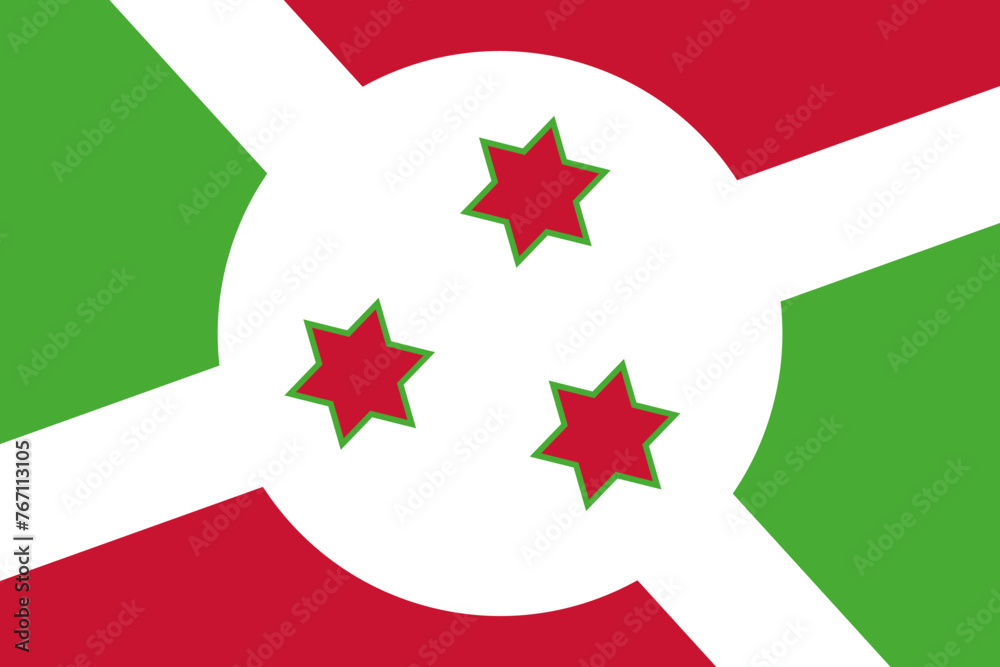 Burundi flag - rectangular cutout of rotated vector flag. Burundi flag - rectangular cutout of rotated vector flag.