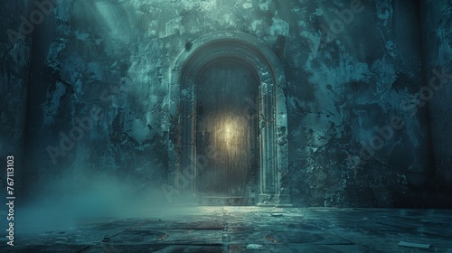 Exploring the enigmatic portal in the dimly lit chamber unveils a wondrous dimension hidden from mortal sight
