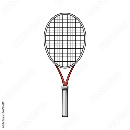ball tennis racket cartoon. logo racquet, silhouette court, sport symbol ball tennis racket sign. isolated symbol vector illustration © PikePicture