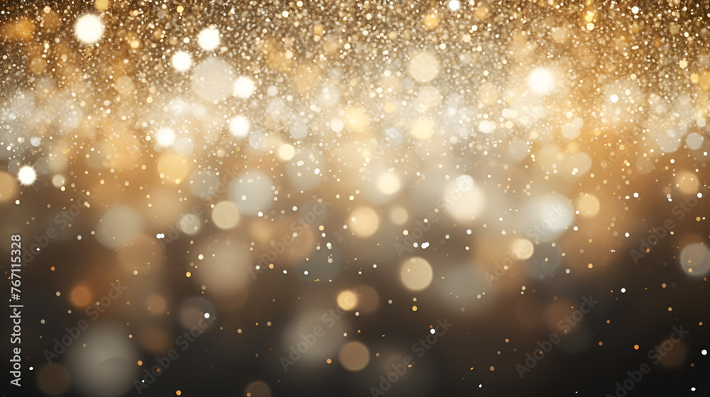  gold glitter dust background with stars and bokeh lights