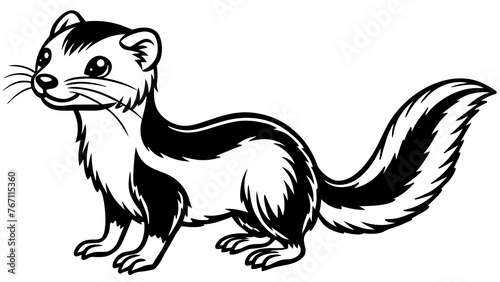  Cute weasel standing svg file