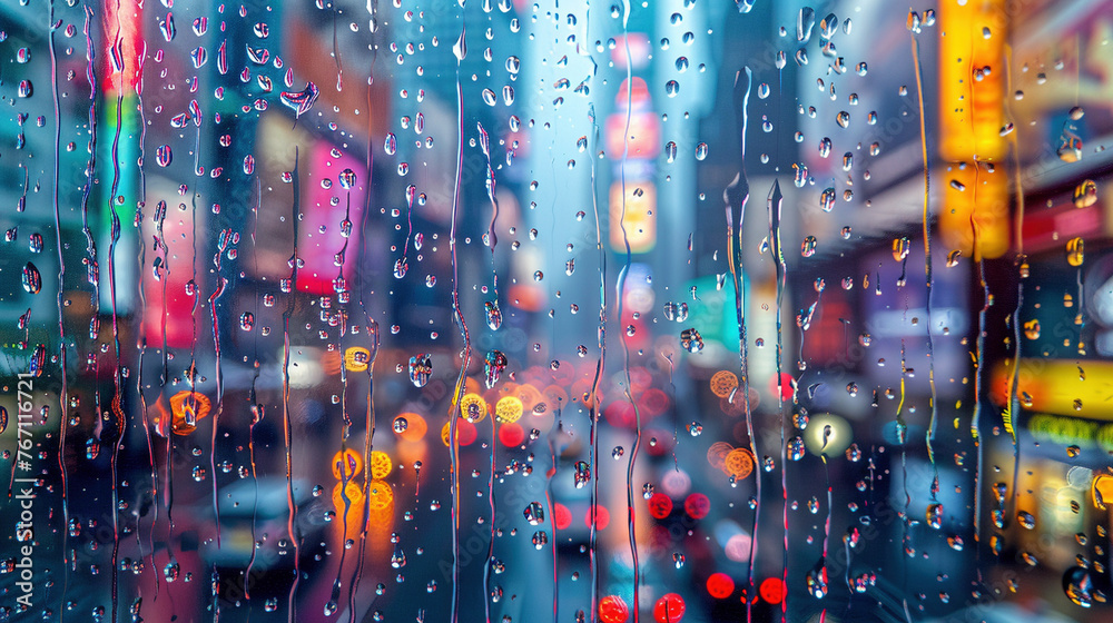 Tranquil Raindrops: Urban Serenity