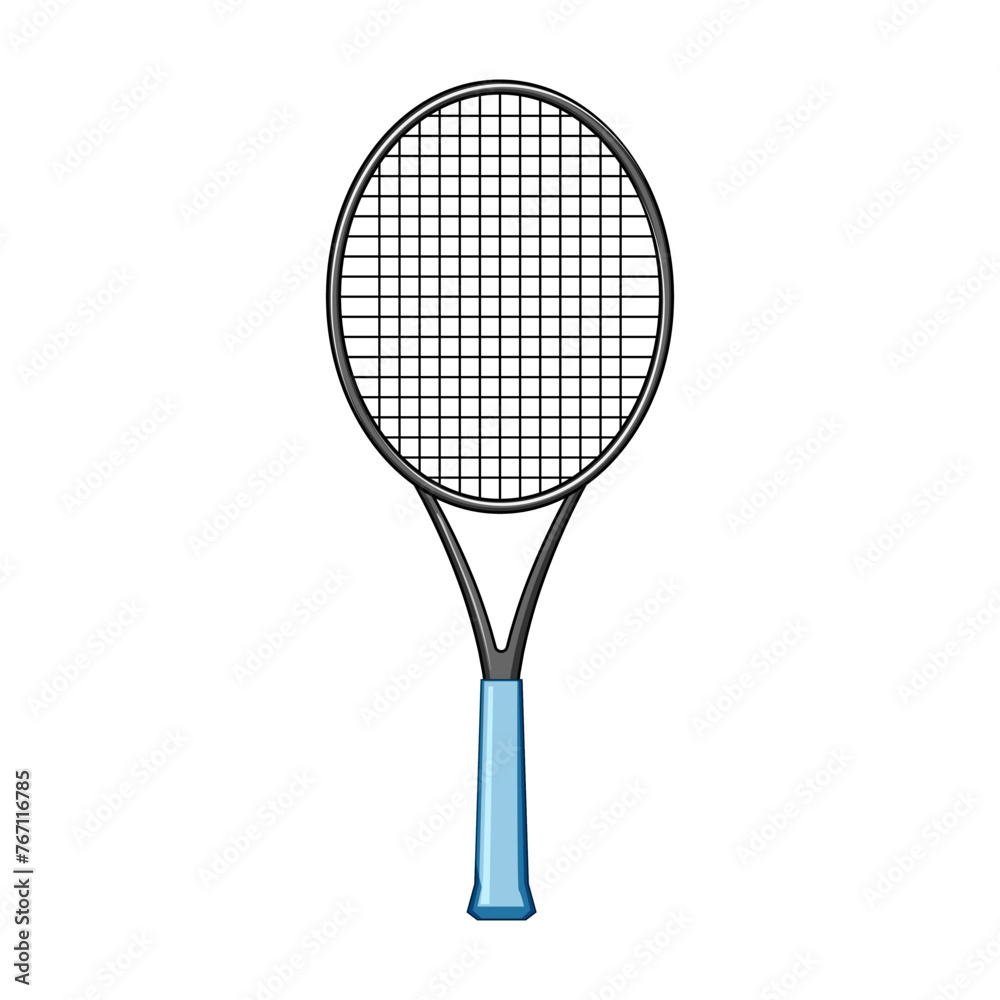 equipment tennis racket cartoon. outline strings, championship bat, yellow cross equipment tennis racket sign. isolated symbol vector illustration
