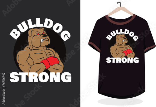 Bulldog Head Mascot Logo Illustration and t-shirt design...