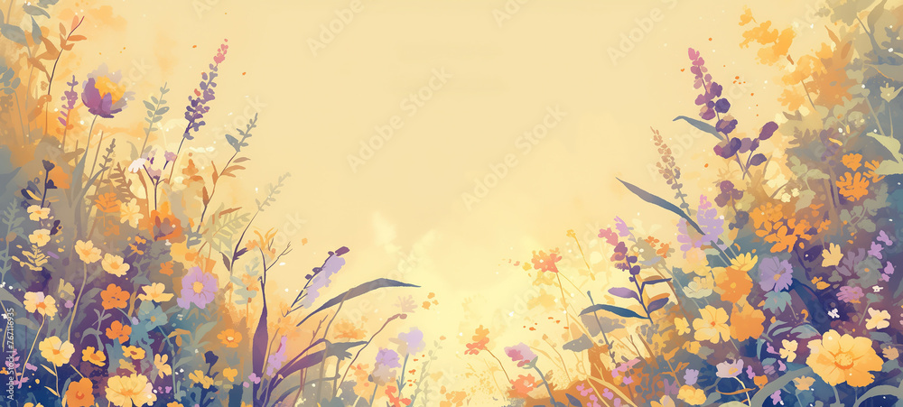 grungy texture artful flower and floral spring summer background ...