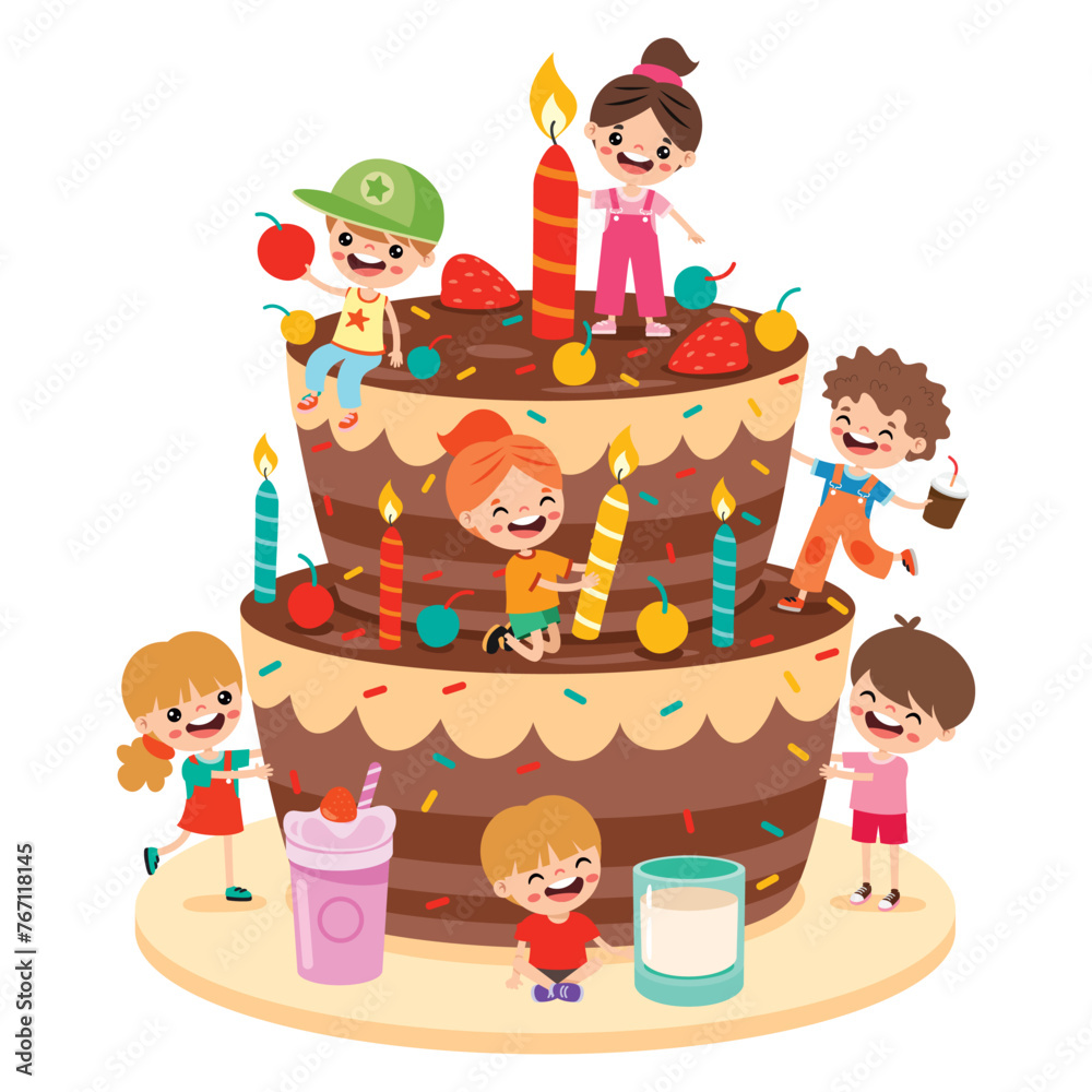 Illustration Of A Birthday Cake Illustration Of A Birthday Cake
