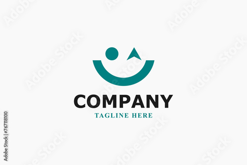 winking and smiling face logo