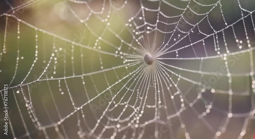 3d view of sticky spider web in nature photo