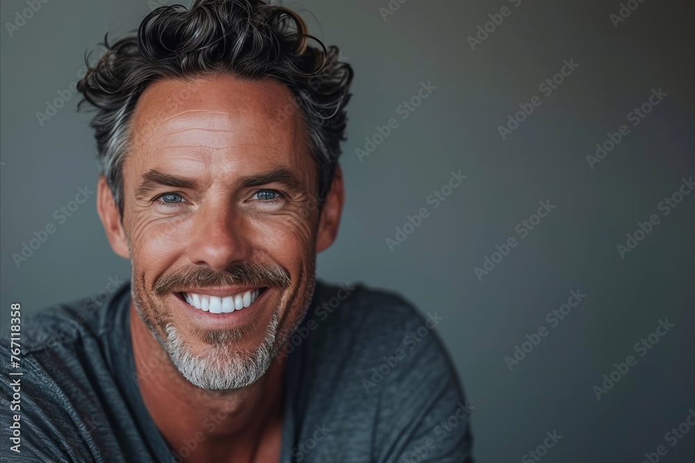 Portrait of a handsome middle-aged man smiling at the camera. Portrait of a handsome middle-aged man smiling at the camera.