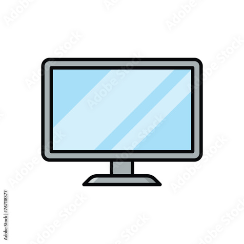 Color Line Monitor vector icon