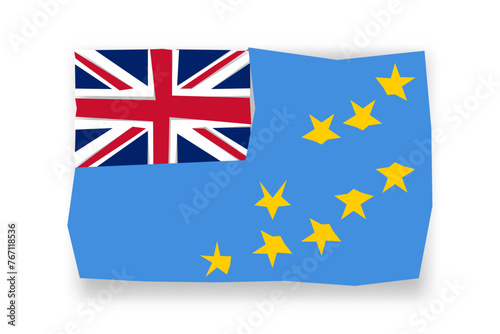 Free Download Tuvalu flag  - stylish flag mosaic of colorful papercuts. Vector illustration with dropped shadow isolated on white background - GFXLoad