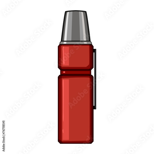 metal thermos bottle cartoon. sport aluminum, cap mockup, reusable brand metal thermos bottle sign. isolated symbol vector illustration