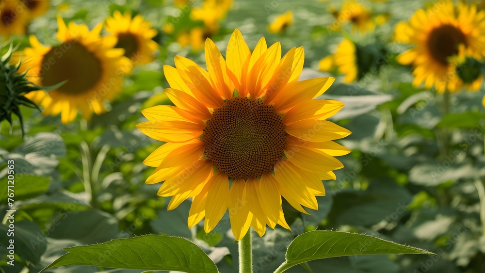 Bright and beautiful sunflower stands out in elegant background Bright and beautiful sunflower stands out in elegant background