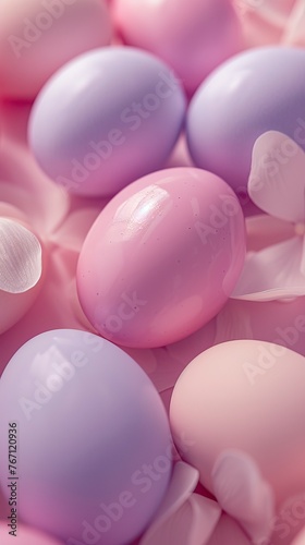 Photo, banner, simple, minimalist, easter eggs made of light pink and deep purple designs