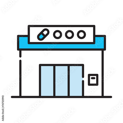 薬局　アイコン【建物シリーズ】