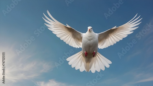 white dove flying in the sky