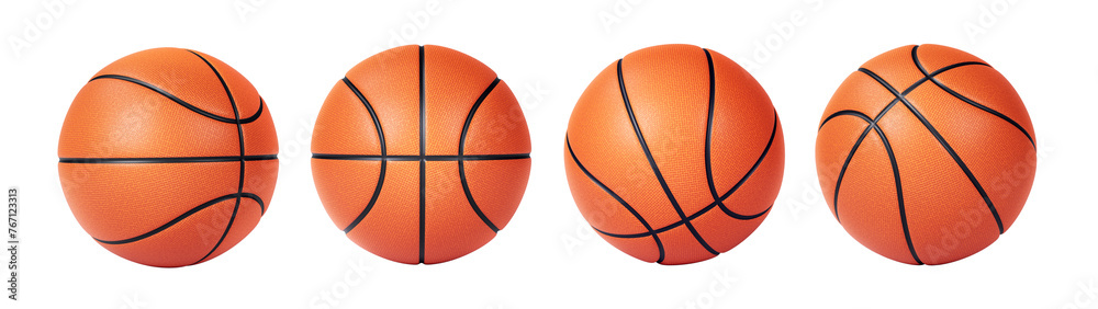 Orange basketball ball, transparent background - obrazy, fototapety, plakaty 