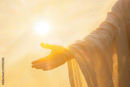 Jesus Christ reaching out with hand