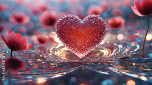 Heart shape for Love concept, Valentine's Day concepts. love symbol, concept for Valentine's Day, wedding etc. Heart elements for love concept design. AI generated image