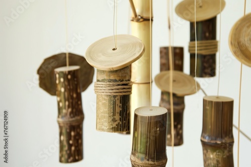 ecofriendly bamboo mobile with natural wood elements