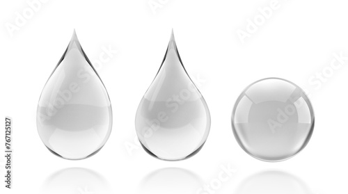 Sparkling clear water drops  transparent background